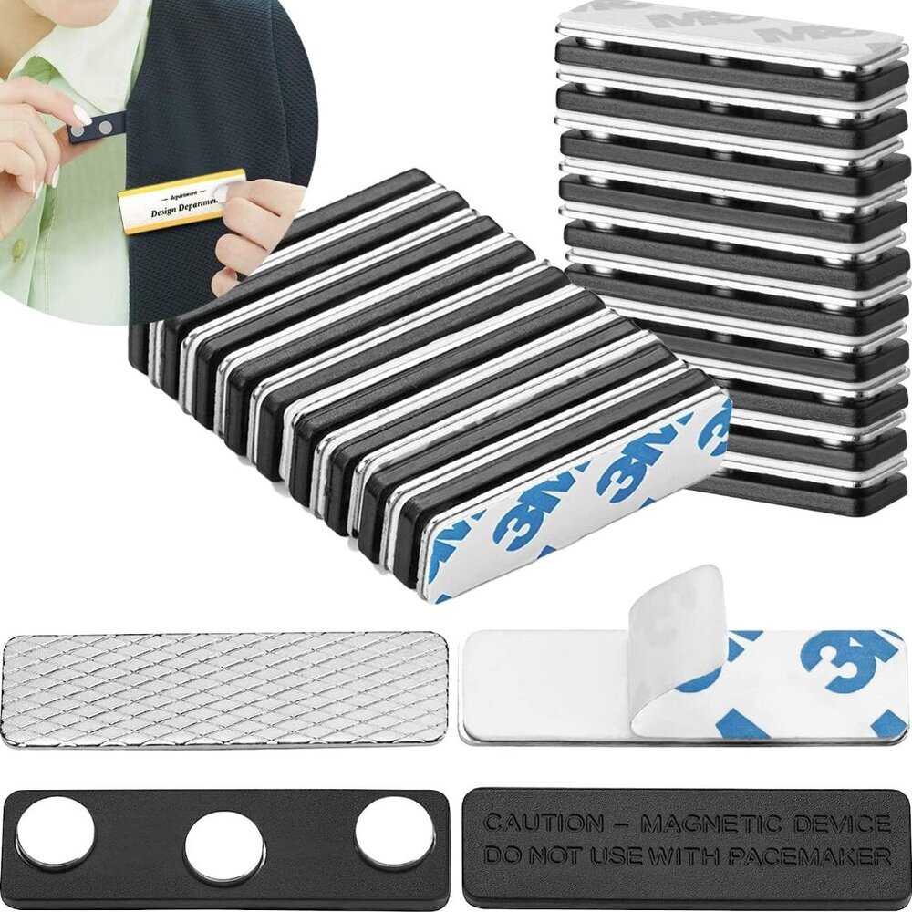 Magnetic Name Tag Holders with Strong Magnets for Securely Attaching ID Badges,